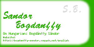sandor bogdanffy business card