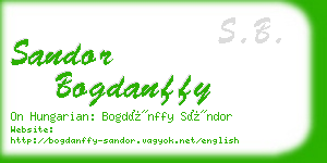 sandor bogdanffy business card